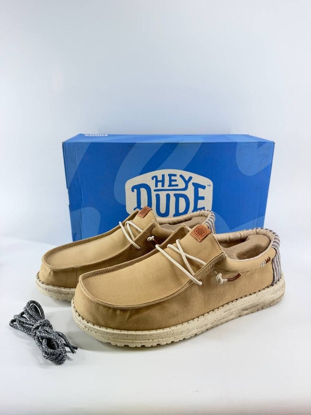 HEYDUDE Wally Workwear Men’s Slip On Loafers Tan Multi US Size 9 503173